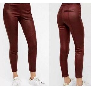 Free People Faux Leather Suede Pull-On Pant